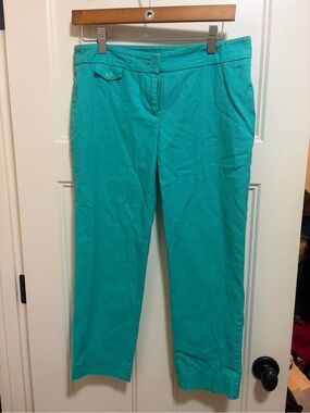 LOFT Teal Straight-Leg capri Pants